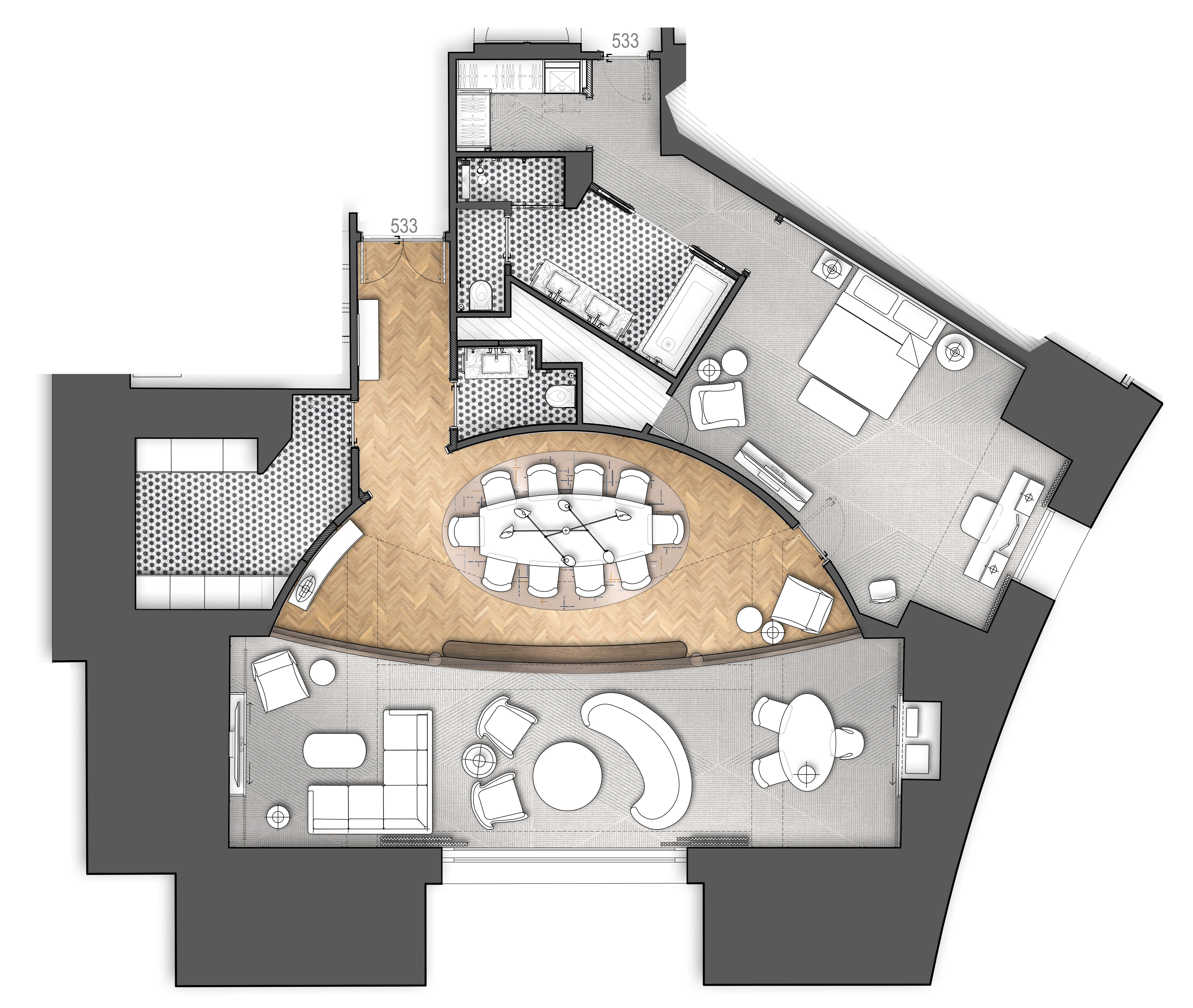 Westminster Suite floor plan at London Marriott: elegant meeting space for collaboration and networking.