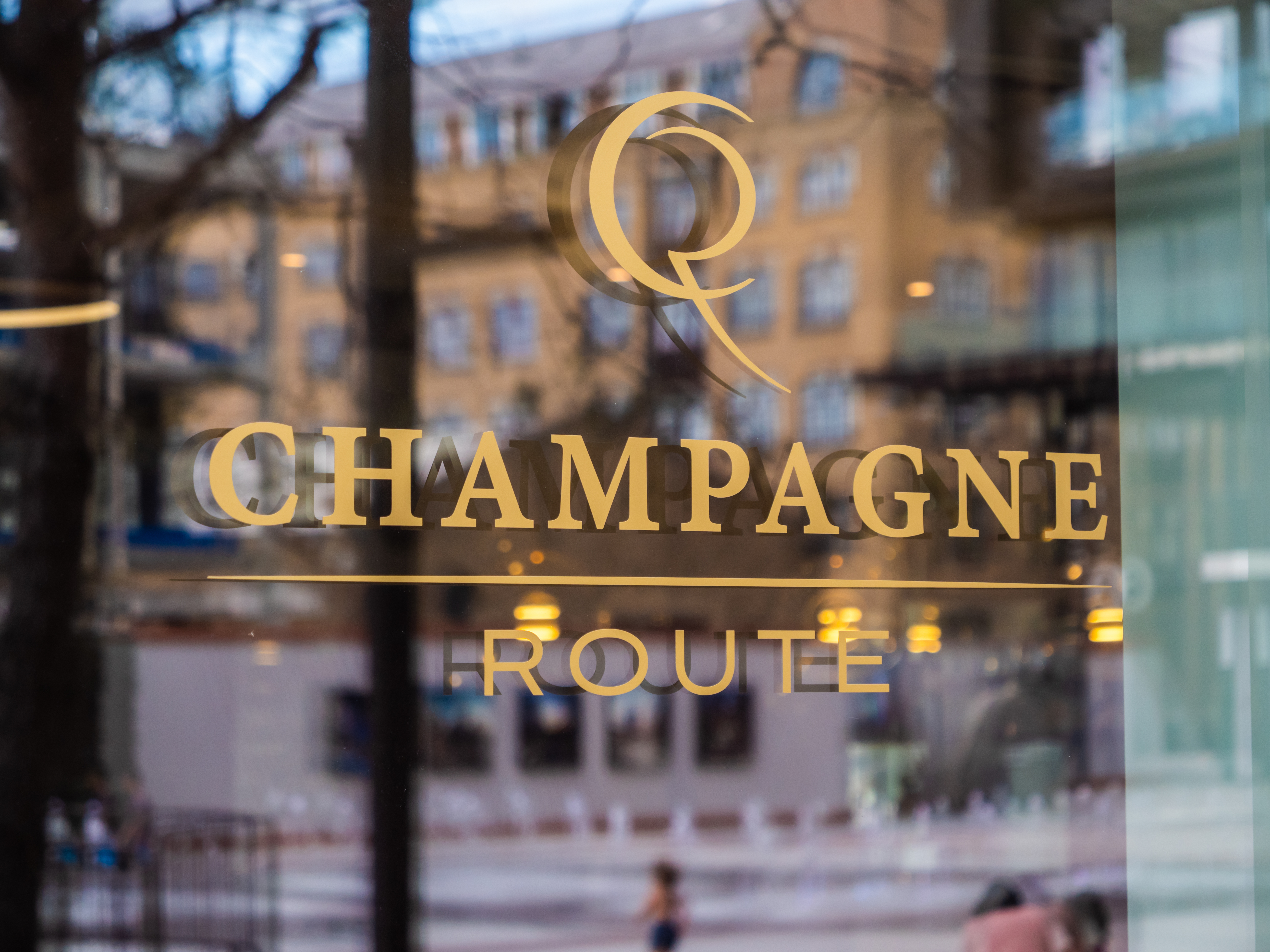 Stylish entrance of Champagne Route venue, perfect for upscale events and celebrations.