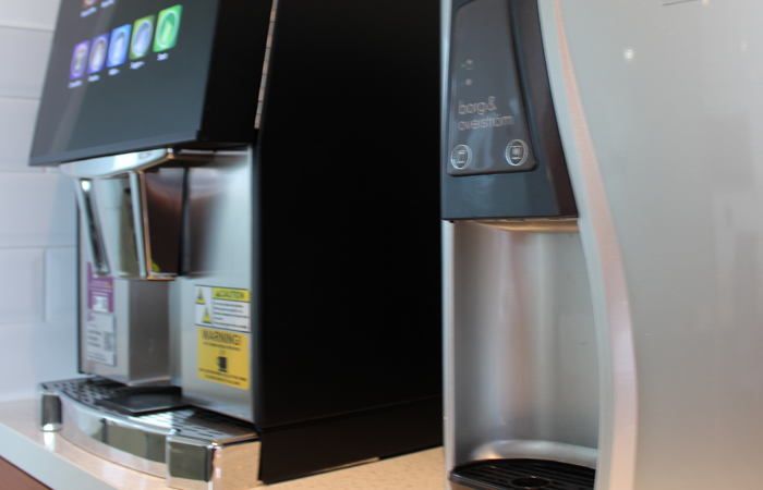 Boardroom in Hawk Training with coffee machine, ideal for meetings and networking events.