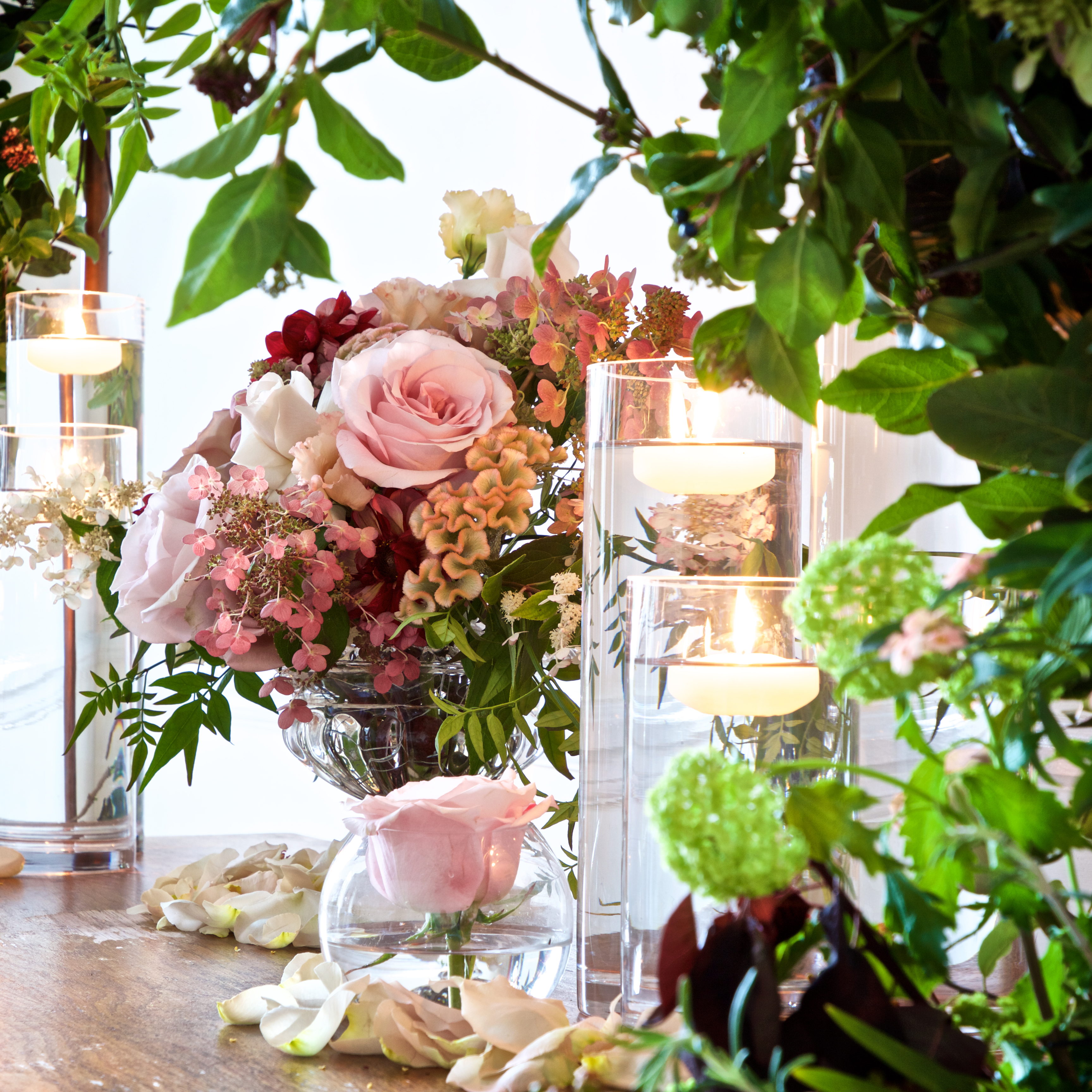Elegant floral arrangement in Captains Room, perfect for upscale events and gatherings.
