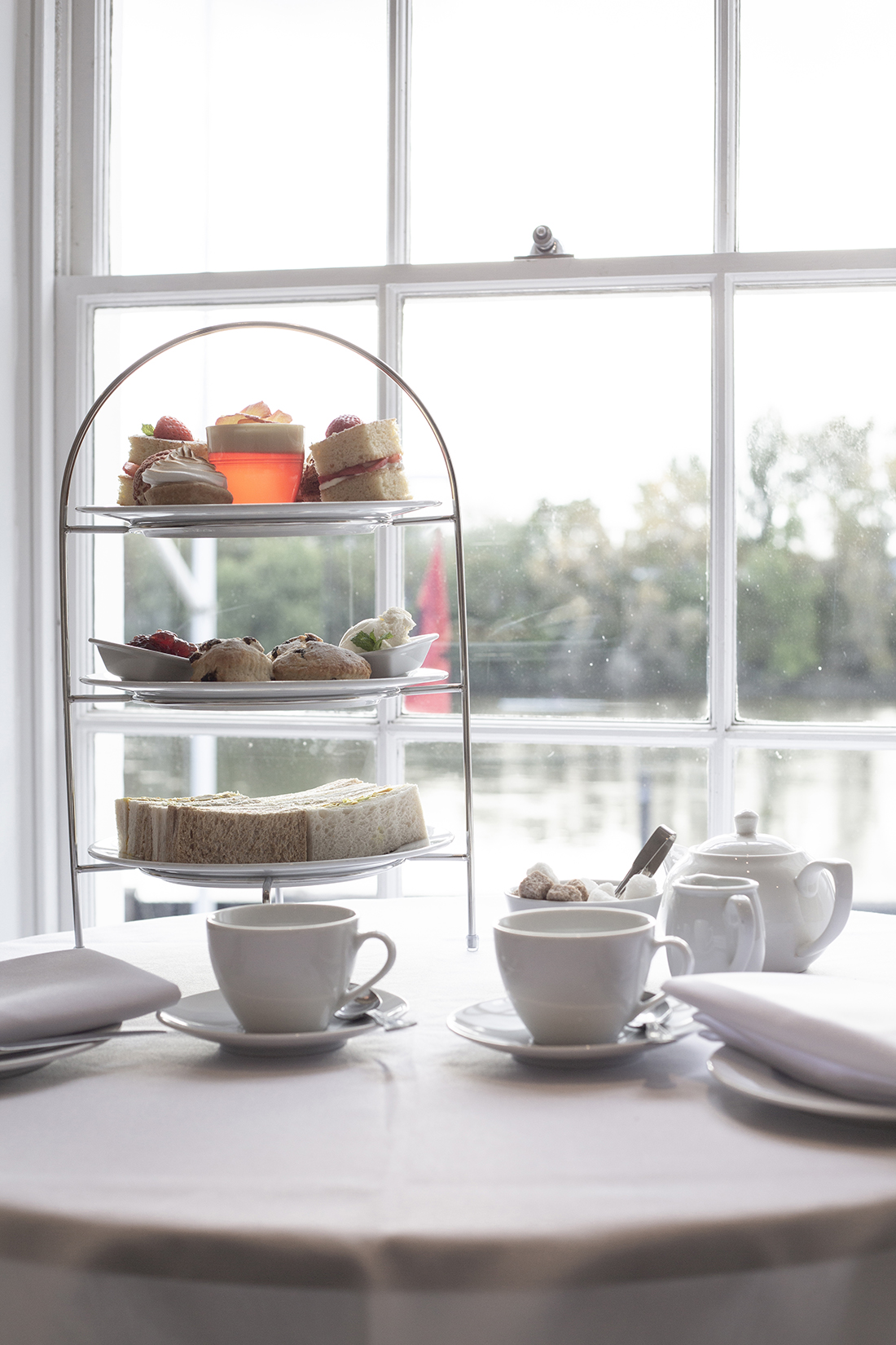 Elegant afternoon tea setup in Commodores Room, perfect for corporate events and networking.