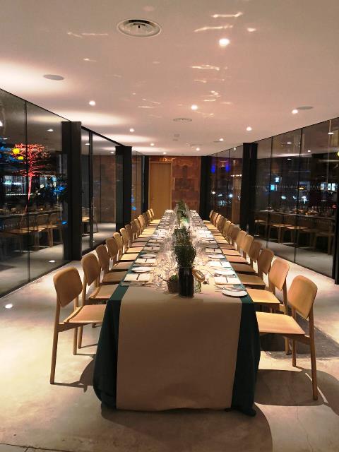 Elegant dining table in The Garden Restaurant, ideal for corporate events and celebrations.