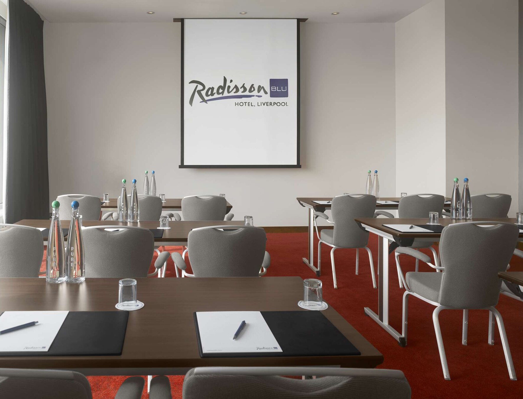 Modern conference room at Radisson Blu Liverpool, perfect for corporate events and workshops.