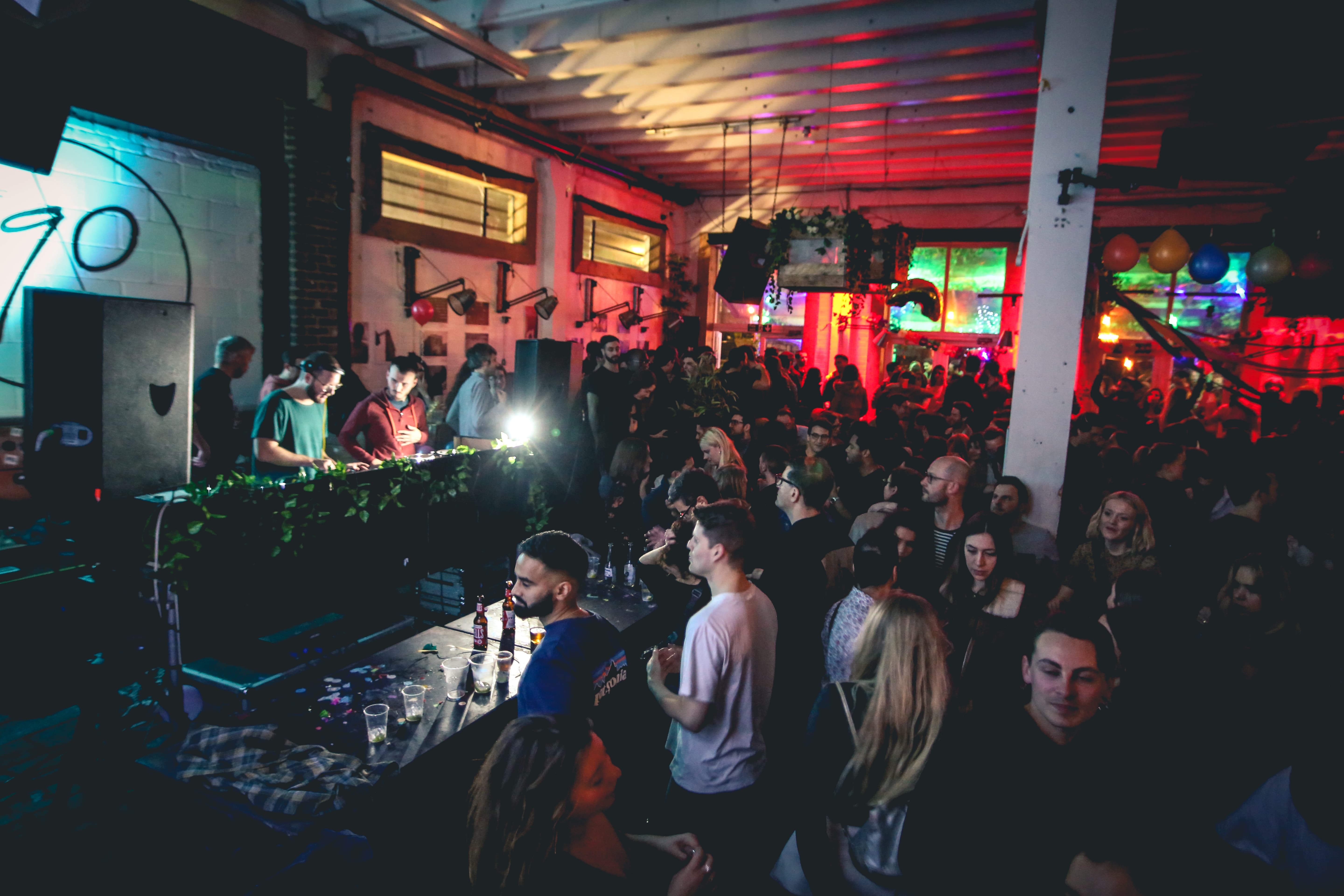 Vibrant event space at 90 Bar & Kitchen, ideal for parties and live music gatherings.