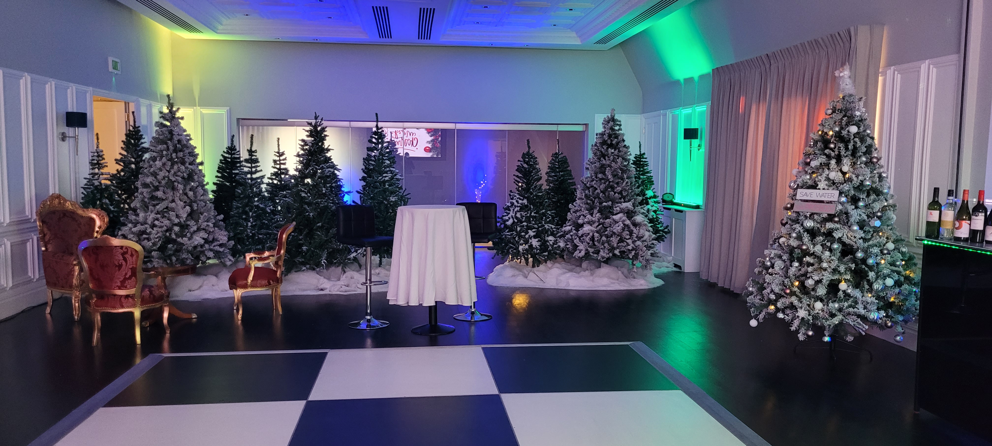 Lee Kuan Yew Room with festive decor, ideal for winter holiday parties and corporate events.