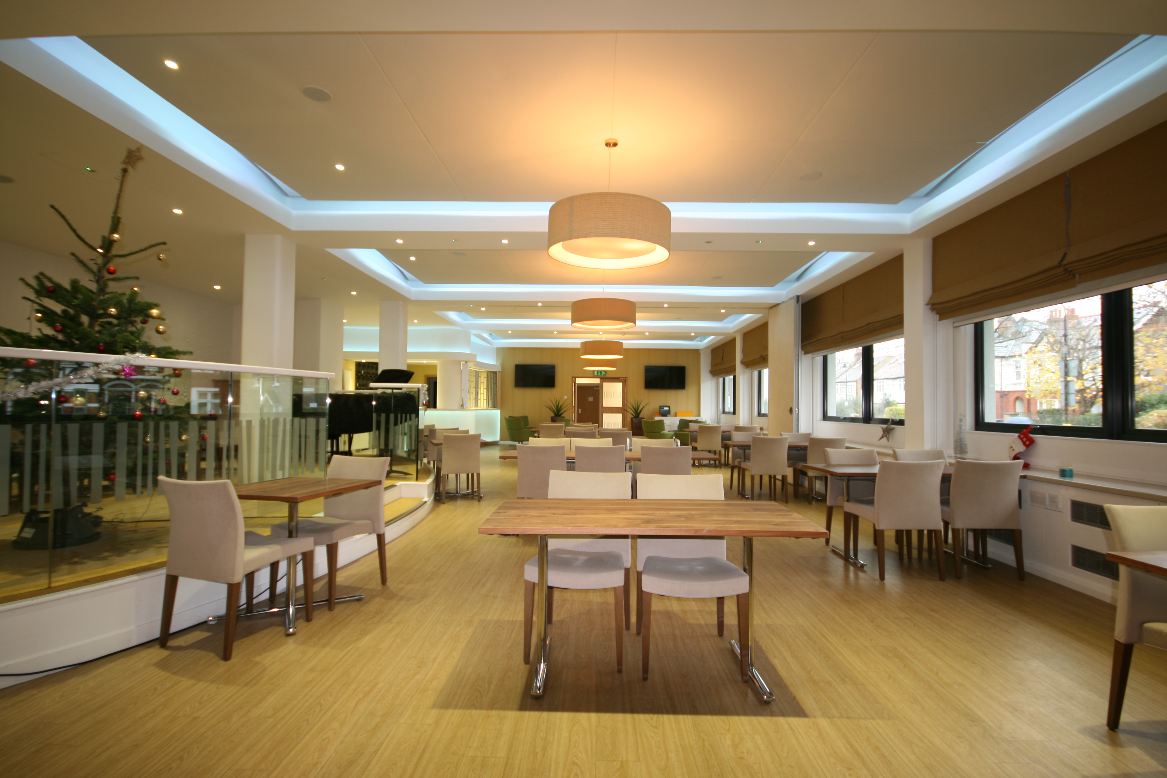 Modern event space at Pillars Kitchen, ideal for corporate events and workshops.