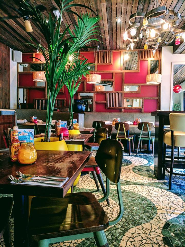 Vibrant Las Iguanas Leicester venue with colorful decor for casual meetings and events.