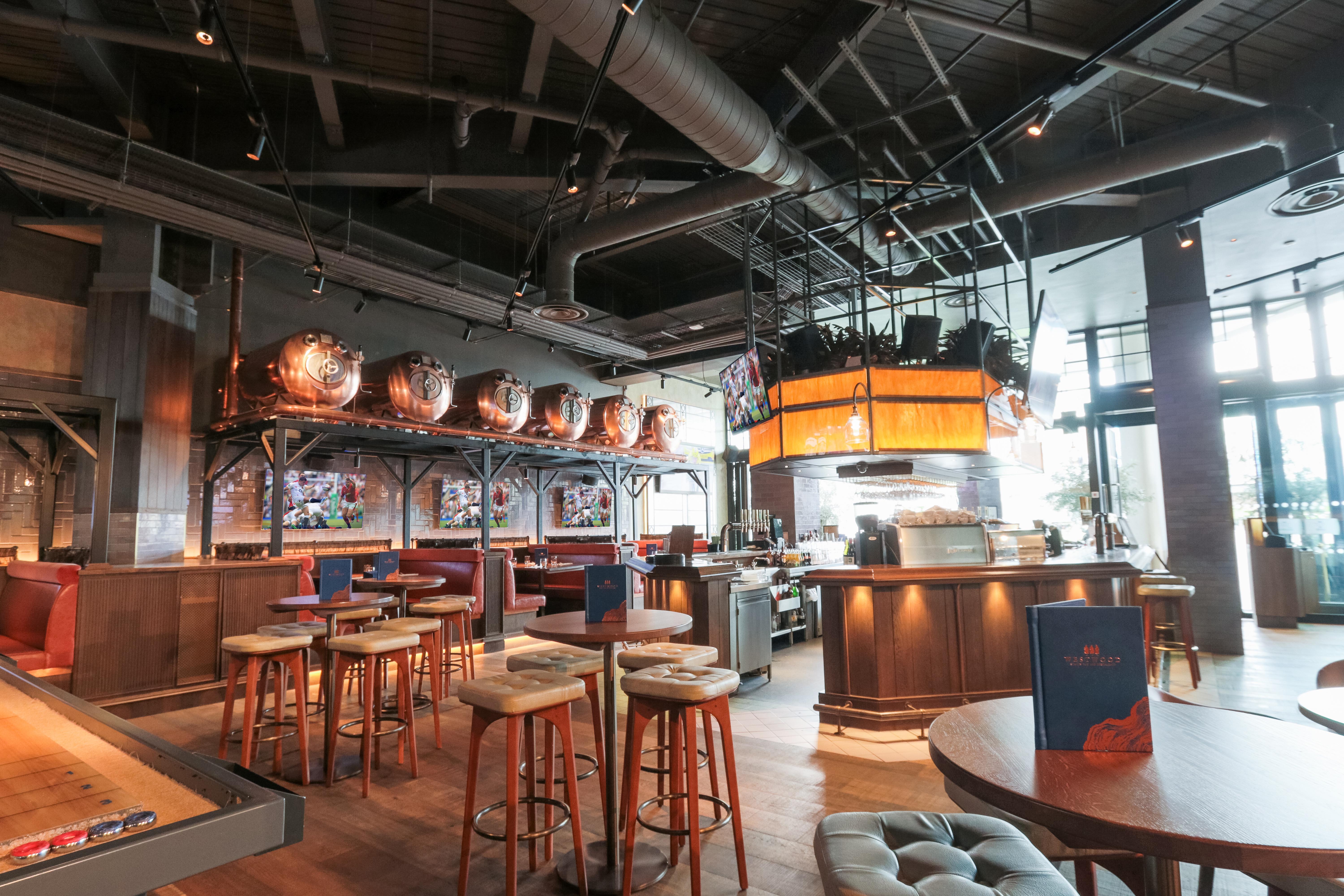 Modern venue with bar area, ideal for casual meetings and social events in Westwood.