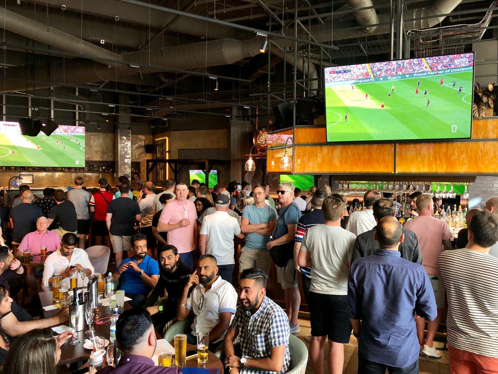 Vibrant sports bar in Westwood, perfect for watch parties and networking events.