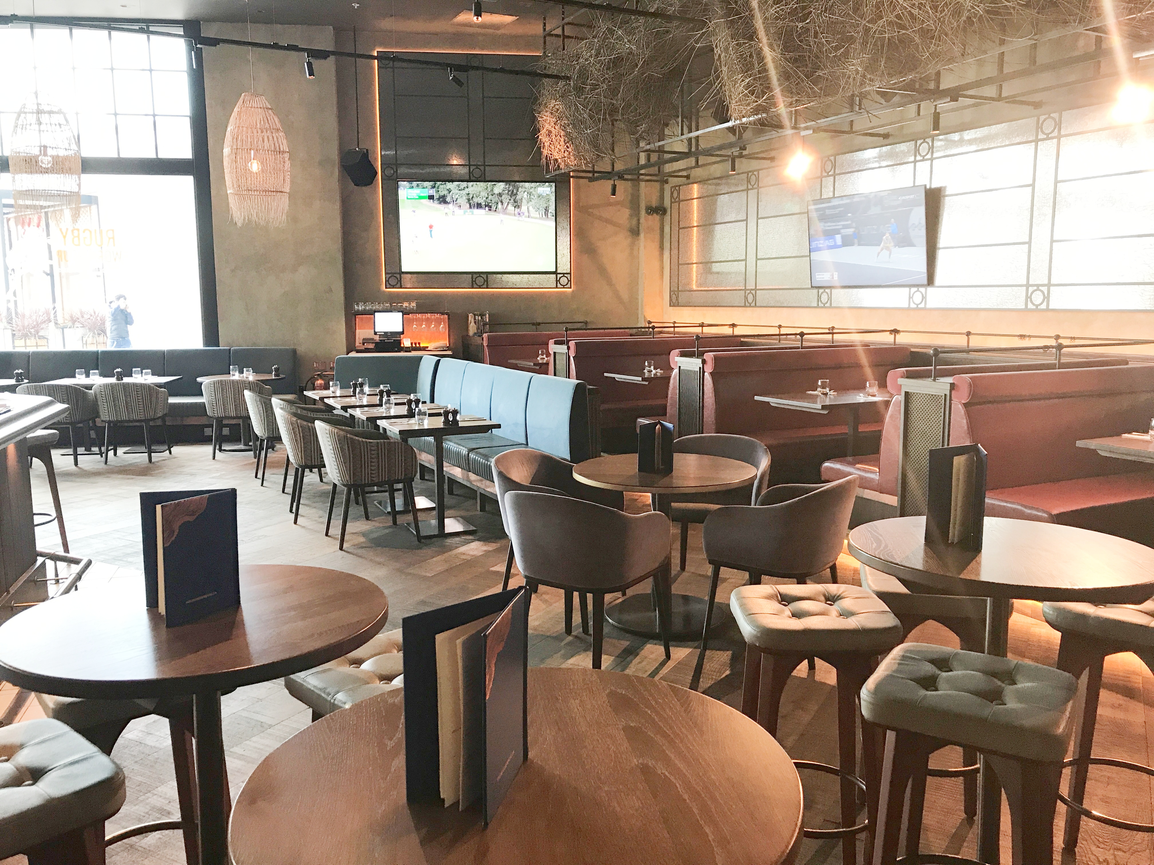 Versatile event space in Westwood with modern seating for networking and conferences.