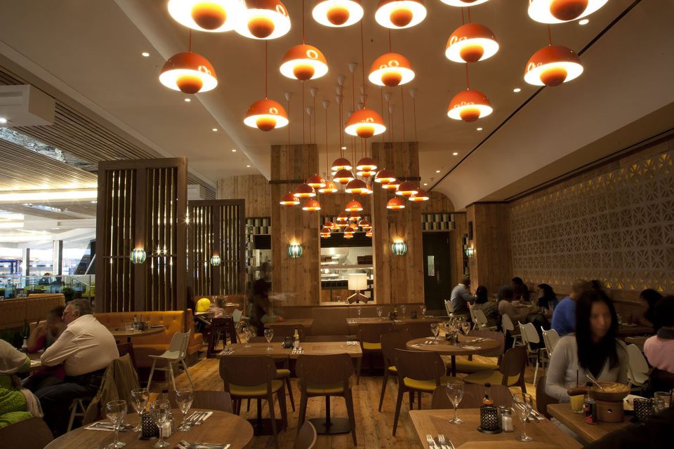 Vibrant Las Iguanas venue in Stratford, ideal for networking events and gatherings.