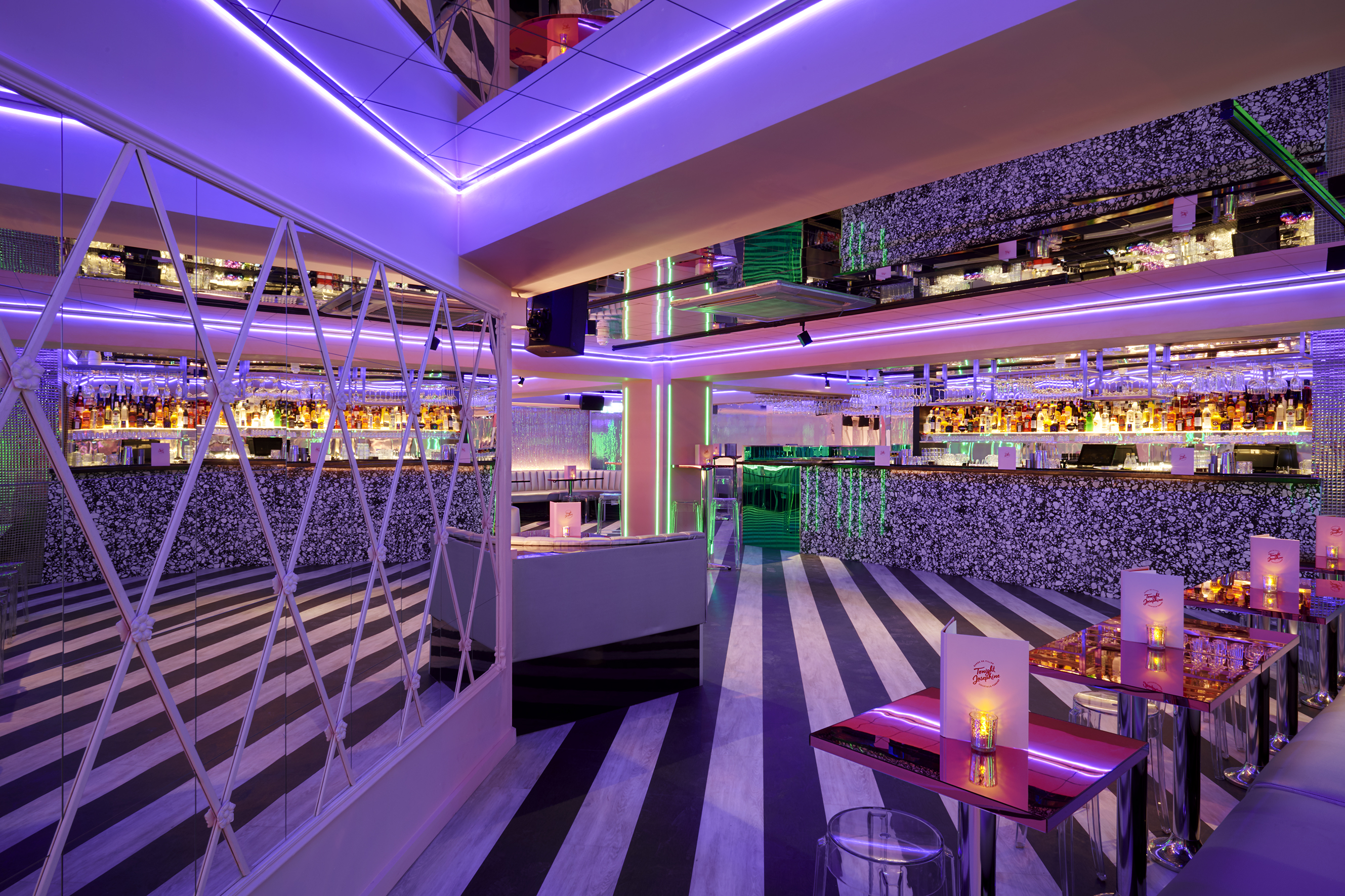 Vibrant event space at Josephine's Waterloo with modern decor for cocktail receptions.