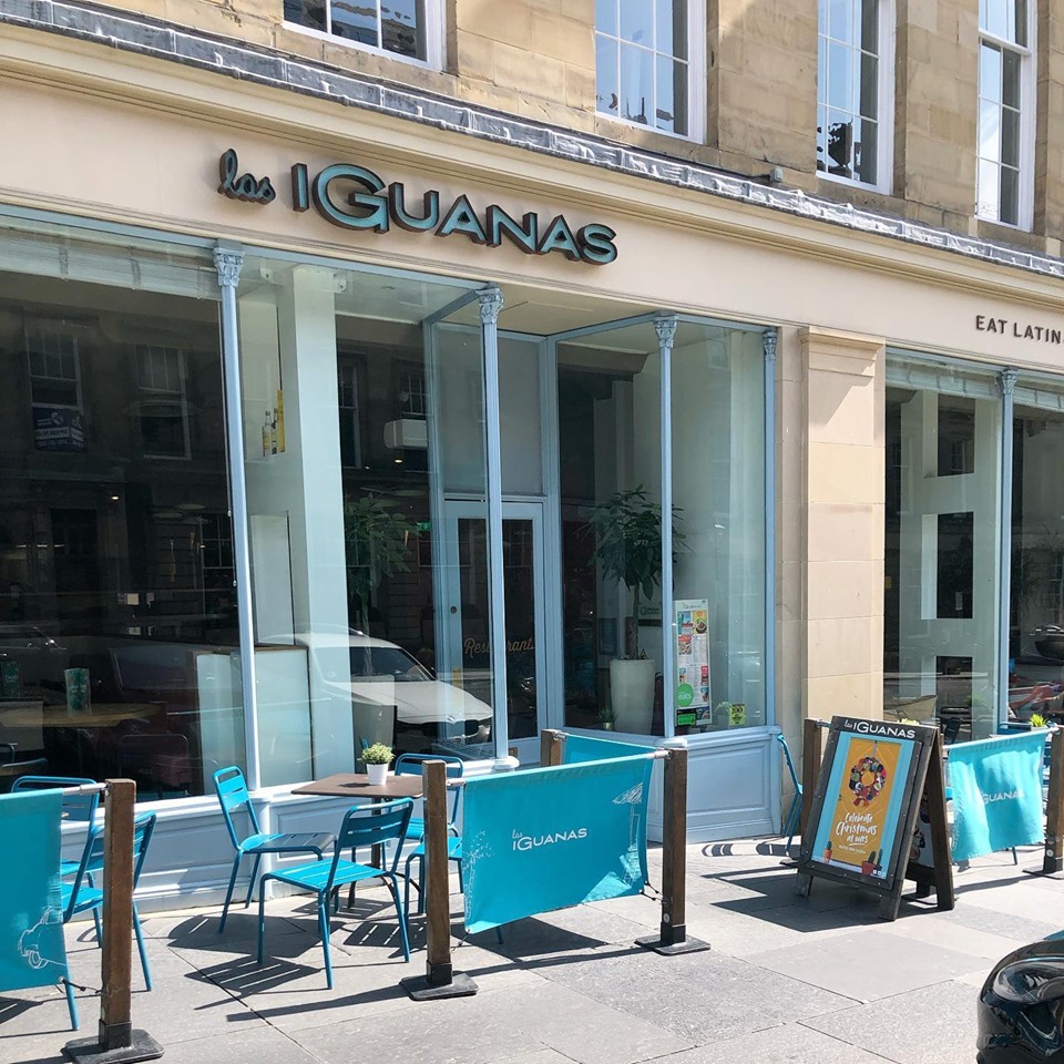 Vibrant Las Iguanas Newcastle venue with outdoor seating for casual networking events.