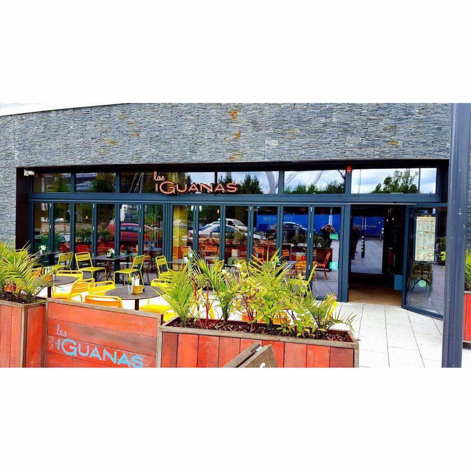 Vibrant Las Iguanas Newport venue with outdoor seating for casual meetings and events.