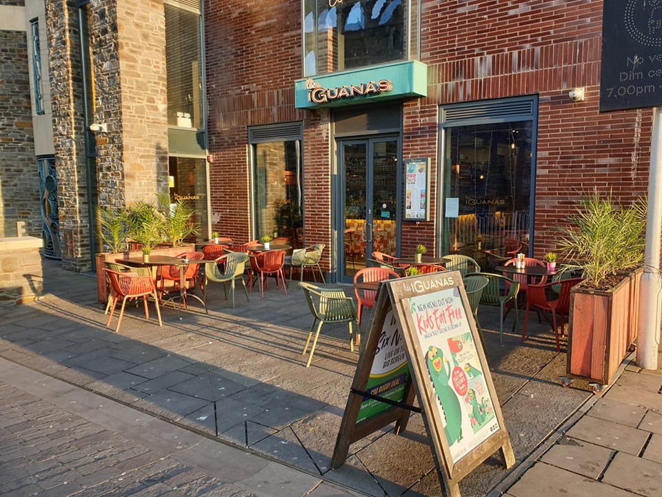 Vibrant outdoor dining at Las Iguanas Swansea, perfect for casual events and networking.