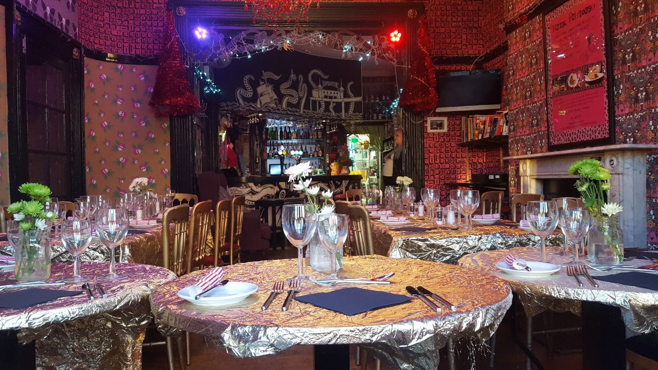 Bar Hire at Hotel Pelirocco: Elegant tables and vibrant decor for social events.