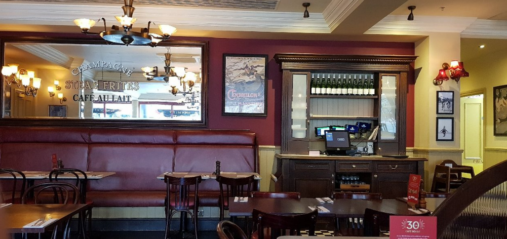 Cozy Café Rouge venue in London, ideal for informal meetings and gatherings.