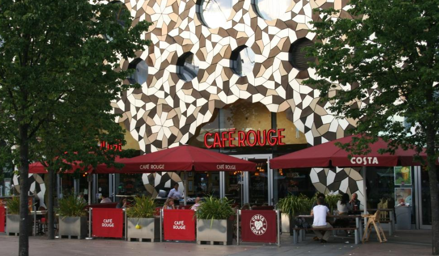 Café Rouge London - The O2: modern venue with outdoor seating for networking events.