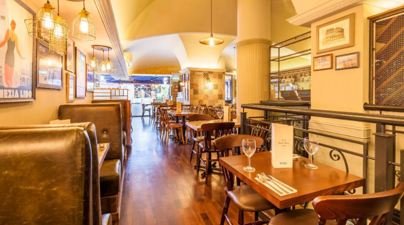 Whole Venue in Bella Italia London, warm lighting, ideal for intimate gatherings and corporate events.