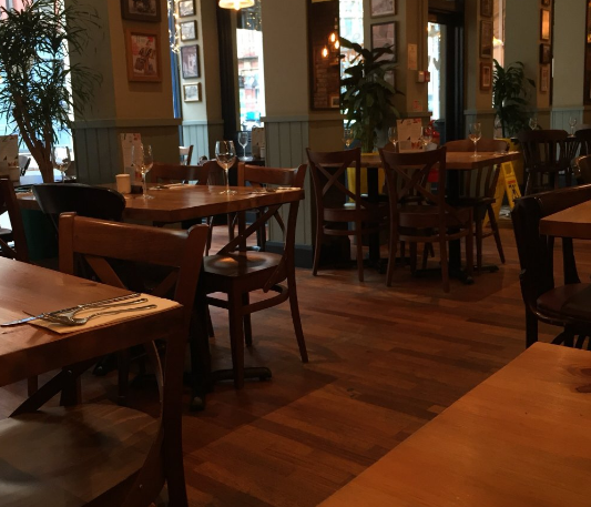 Cozy restaurant venue in Bella Italia Bristol for intimate gatherings and networking events.