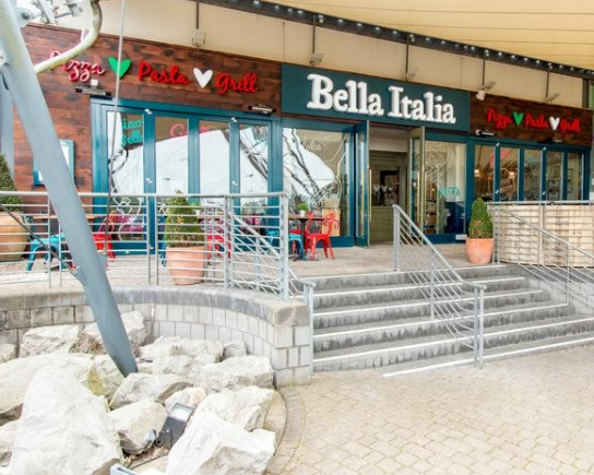 Welcoming restaurant entrance at Bella Italia Bristol, ideal for casual meetings and events.