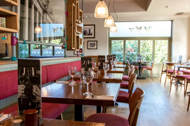 Whole Venue at Bella Italia Leeds: well-lit restaurant for intimate gatherings and meetings.