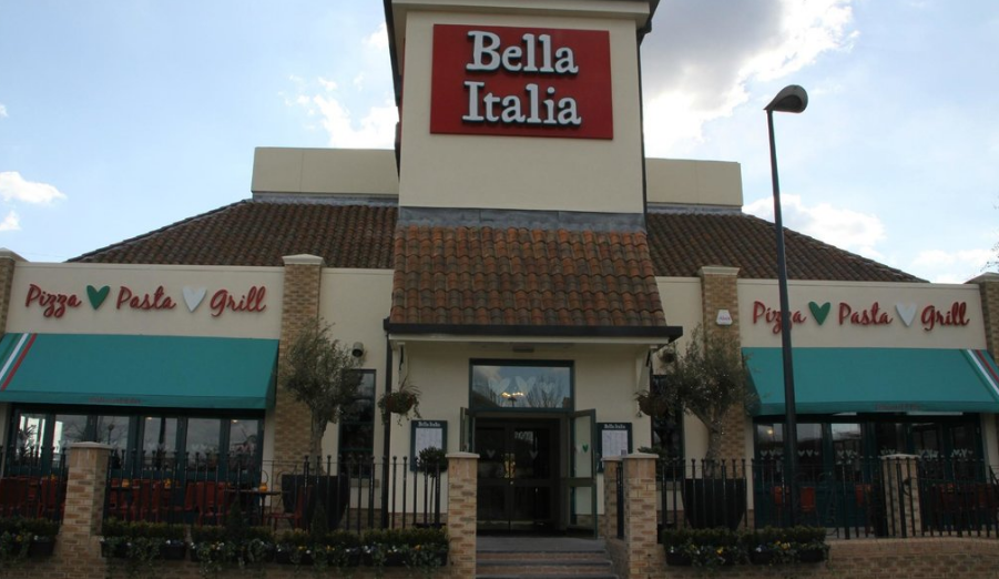 Bella Italia Leeds venue with outdoor seating for casual meetings and events.