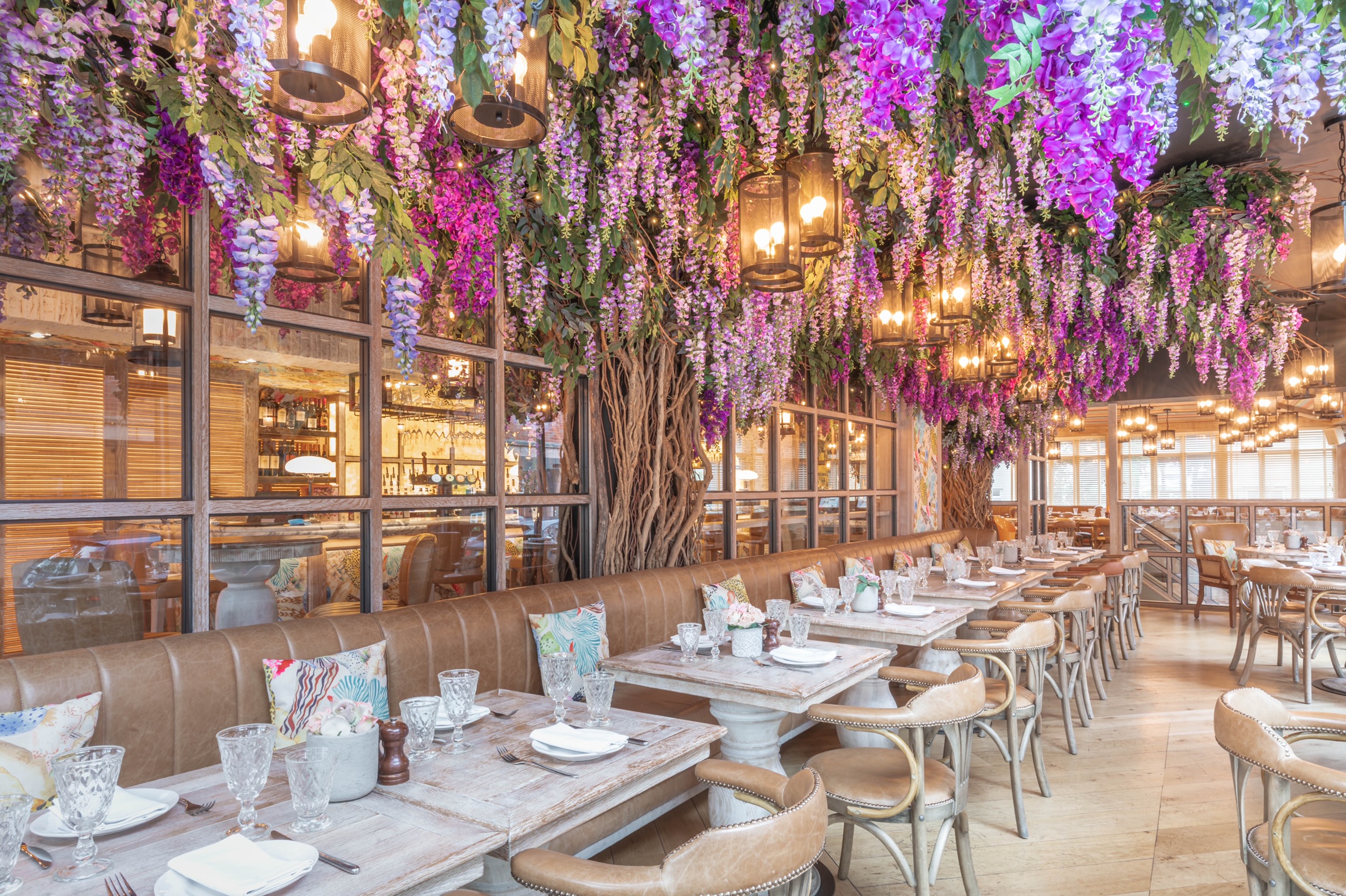 Elegant Blossom Room event space with floral decor, perfect for weddings and gatherings.