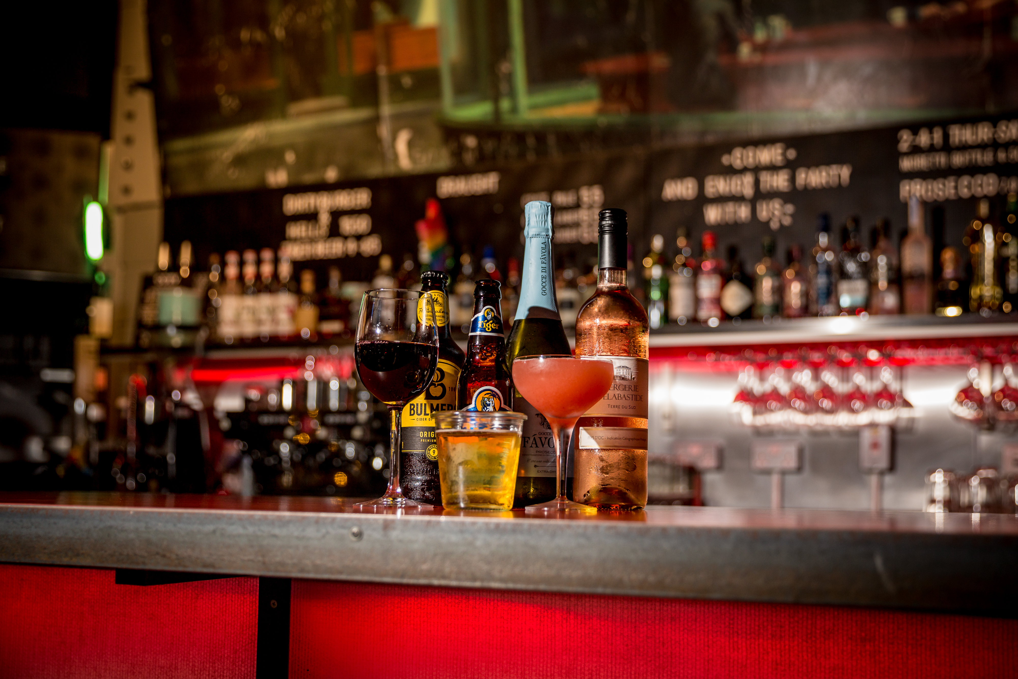 Vibrant bar setup at Village Vanguard, ideal for networking events and receptions.