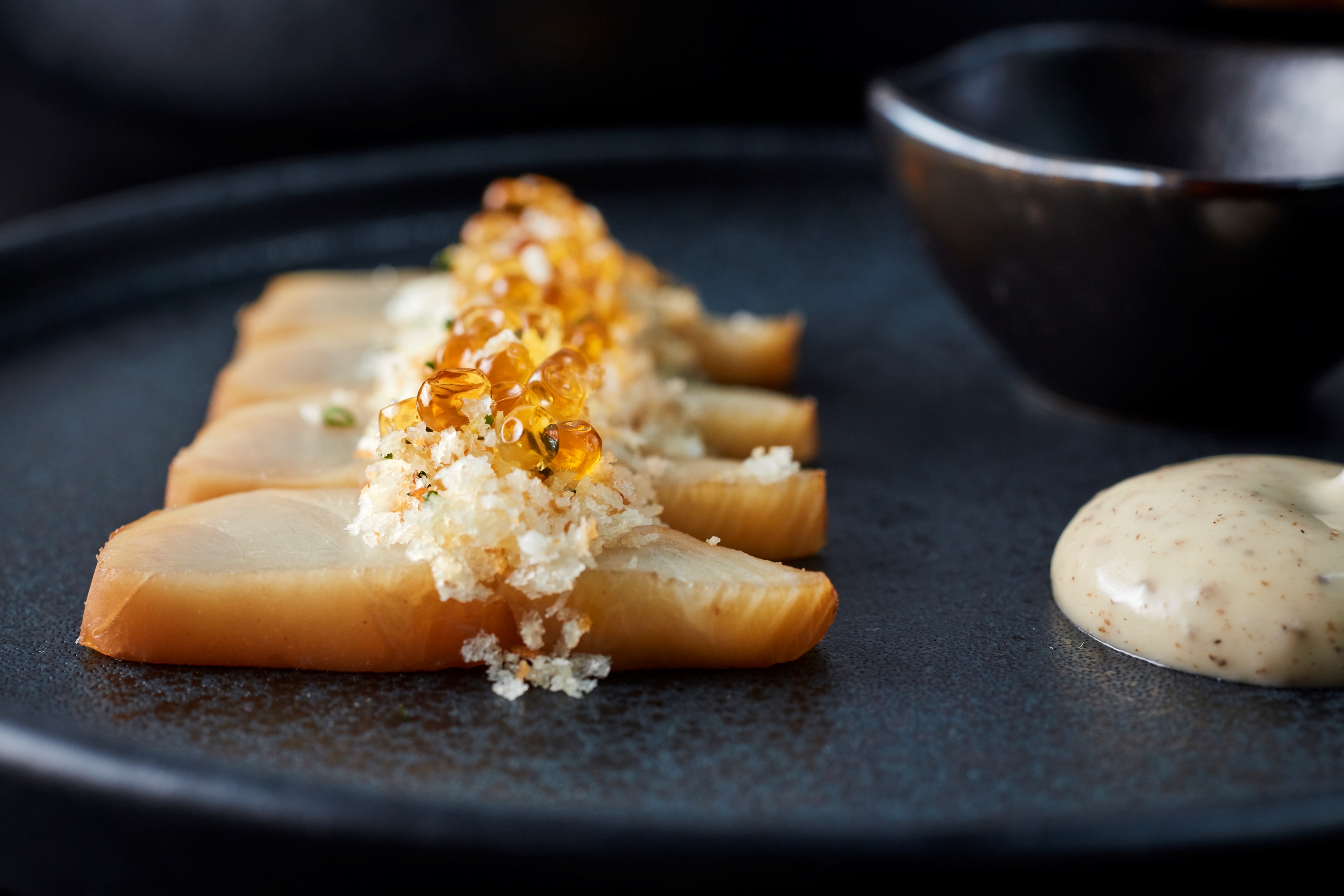 Elegant plated dish in Spanish Room, Gaucho Piccadilly for upscale events and catering.