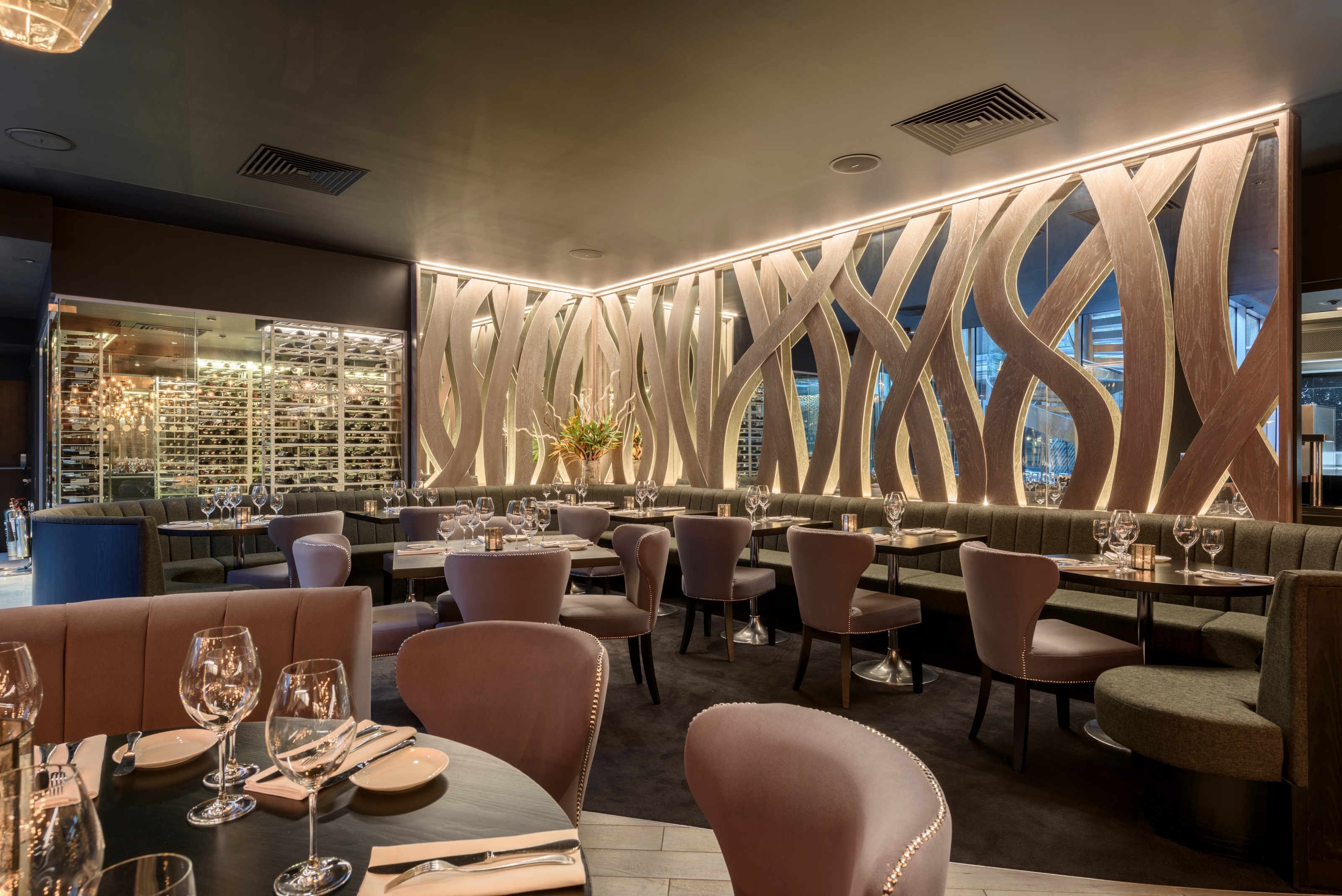 Sophisticated dining space at Gaucho Broadgate for corporate events and gatherings.