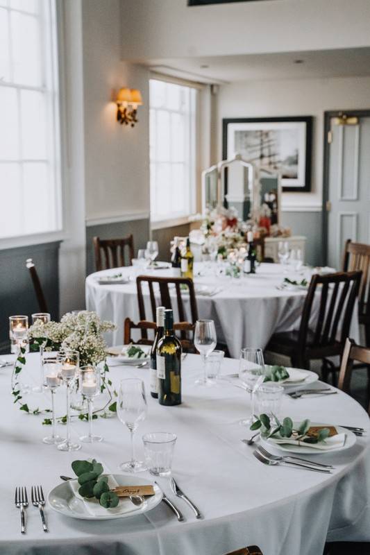 Elegant dining table setup at Clarence Hall, perfect for intimate gatherings and events.