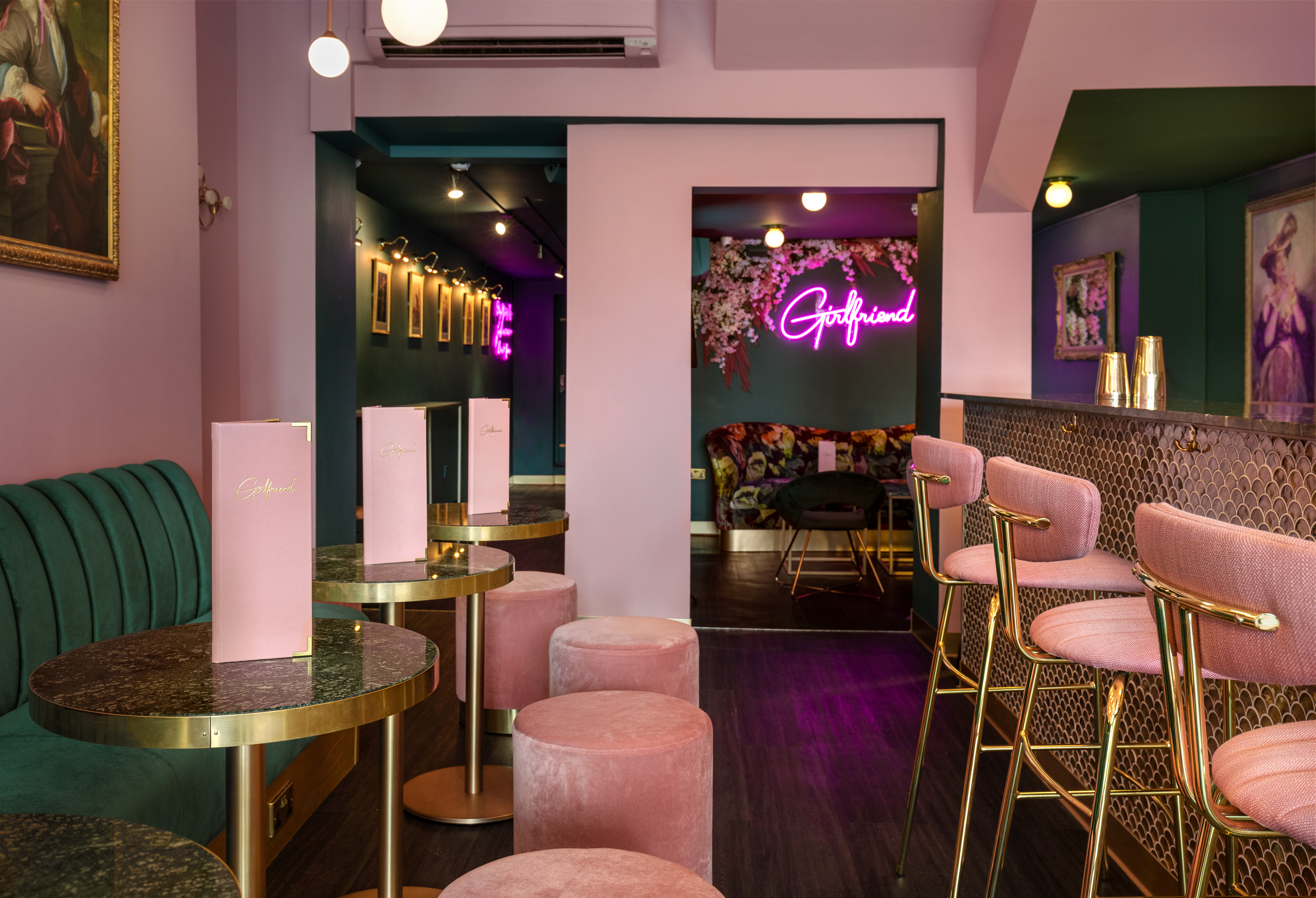 Stylish event space in Girlfriend Clapham with chic decor for networking and gatherings.