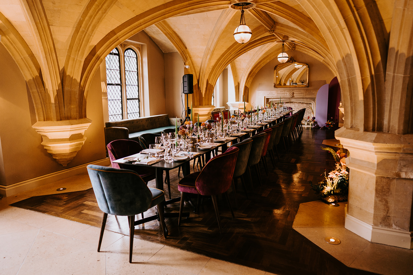 Elegant dining space in Members' Common Room, Lincoln's Inn for formal events.