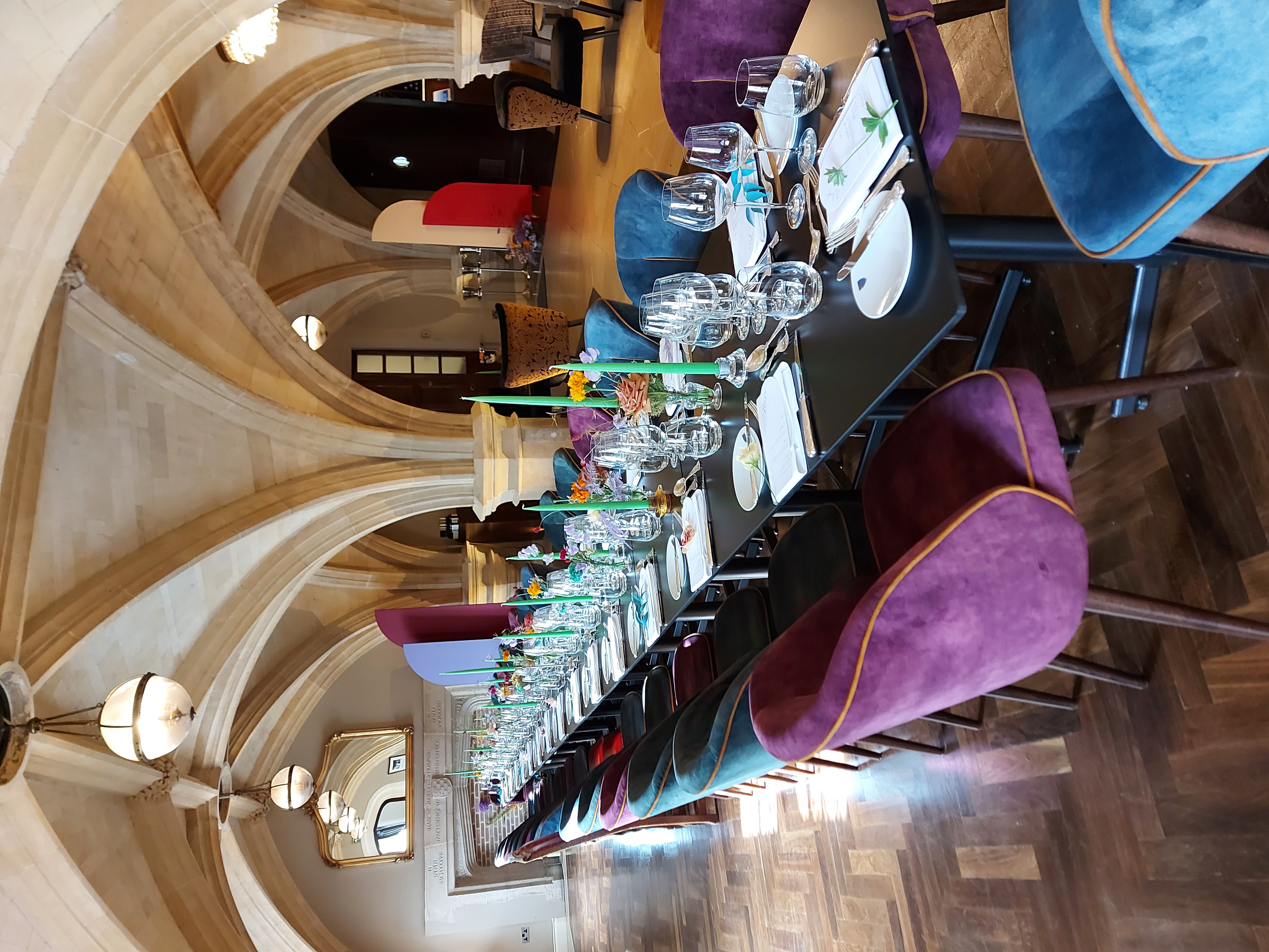 Elegant dining table in Members' Common Room, perfect for gala or dinner event.