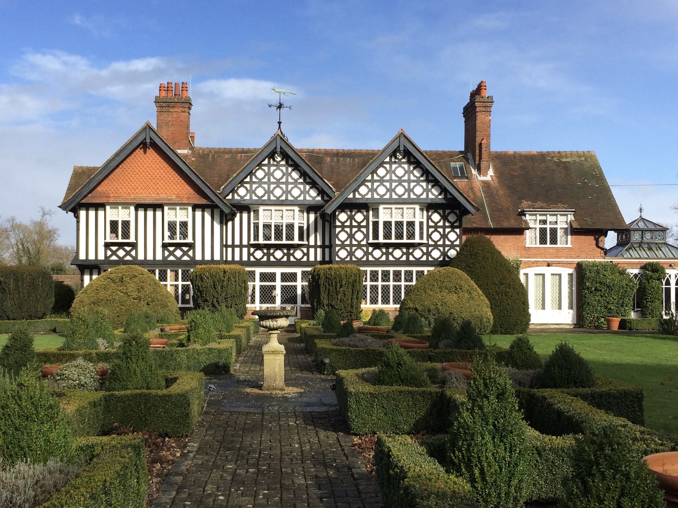 Tudor-style venue in Foxlea Manor gardens, perfect for weddings and events.