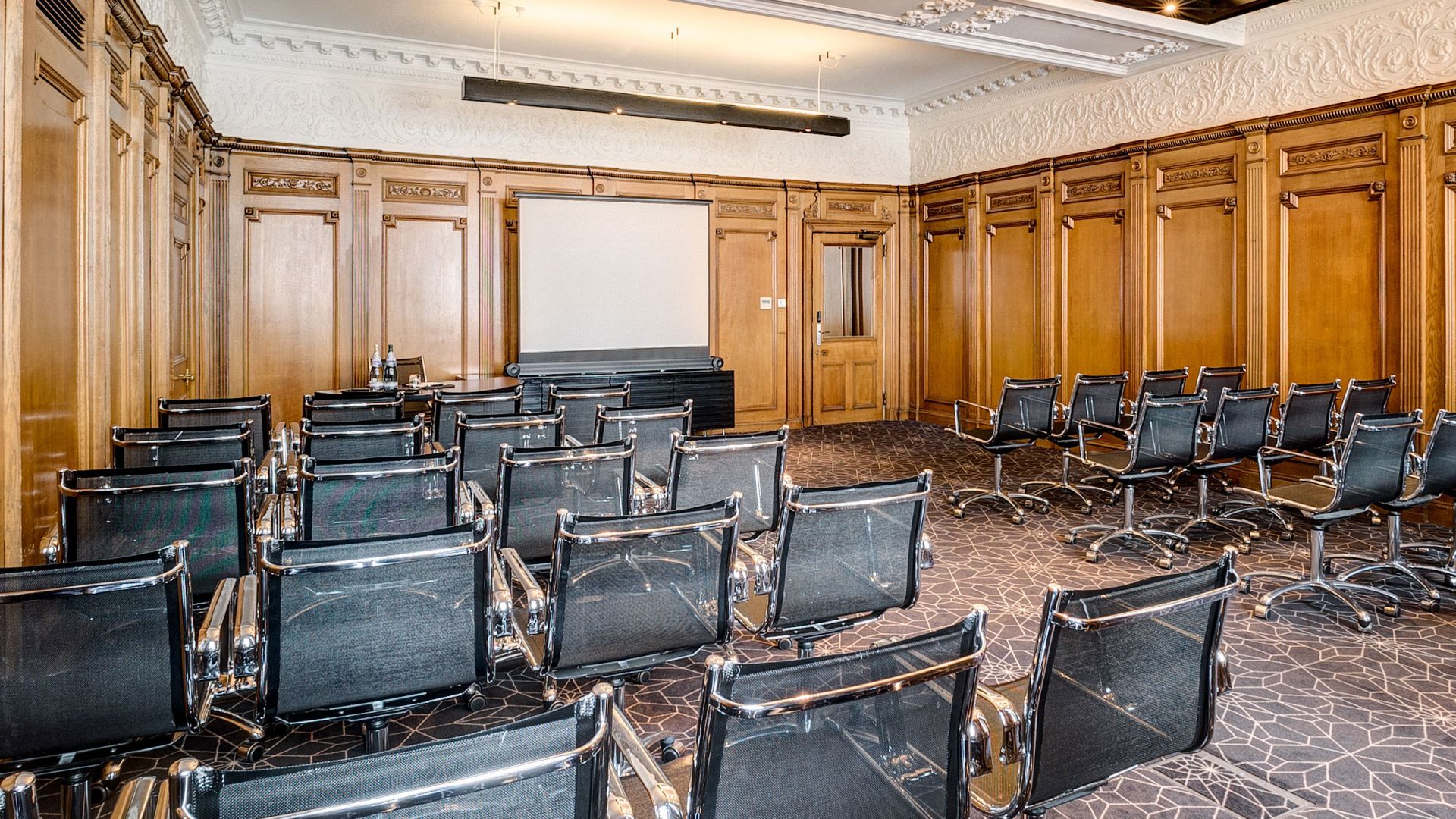 Elegant meeting room at Apex Waterloo Place Hotel, perfect for corporate events.