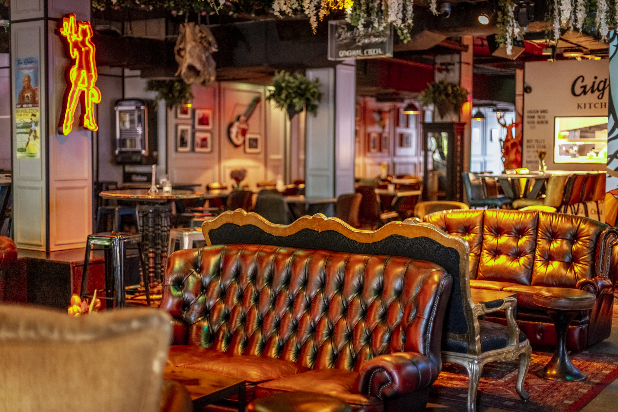 Stylish Ground Floor at Gigi's Hoxton, perfect for casual meetings and social events.