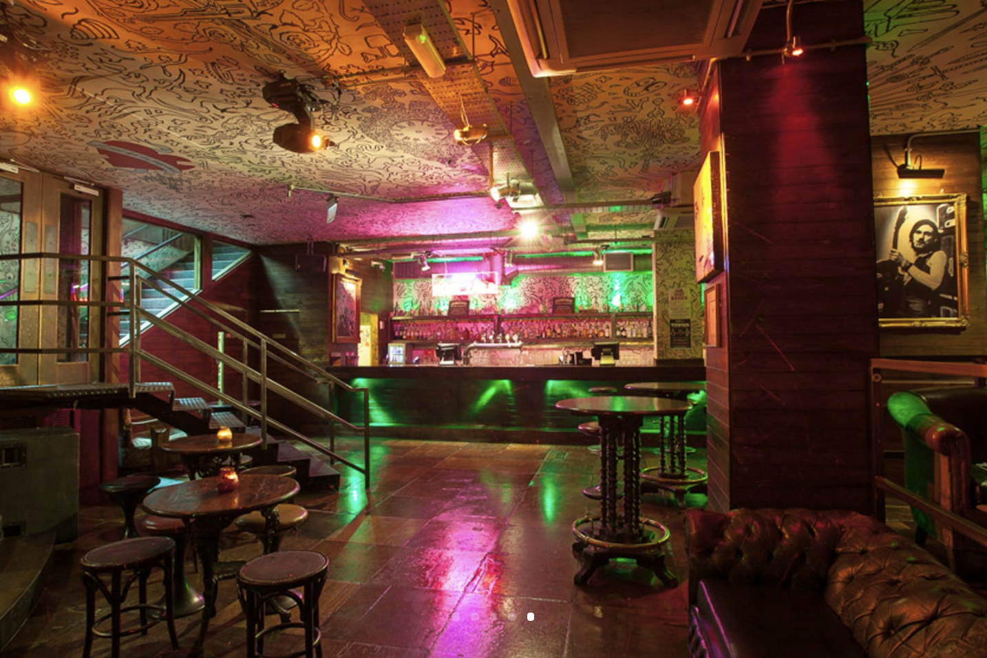 Vibrant Hoxton Underbelly venue with eclectic decor for creative events and gatherings.