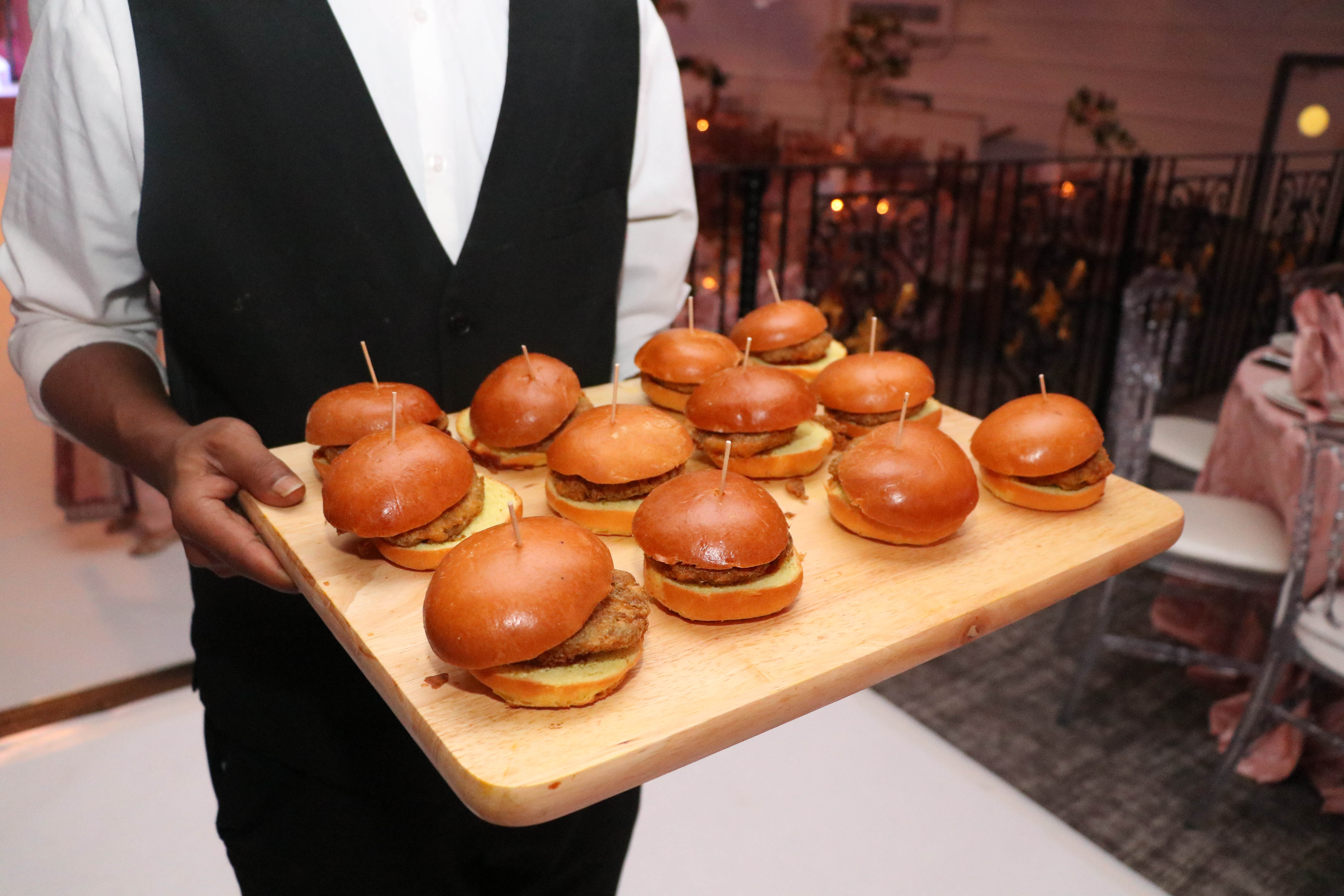 Gourmet sliders served in The Mayfair Grand Ballroom for elegant cocktail receptions.