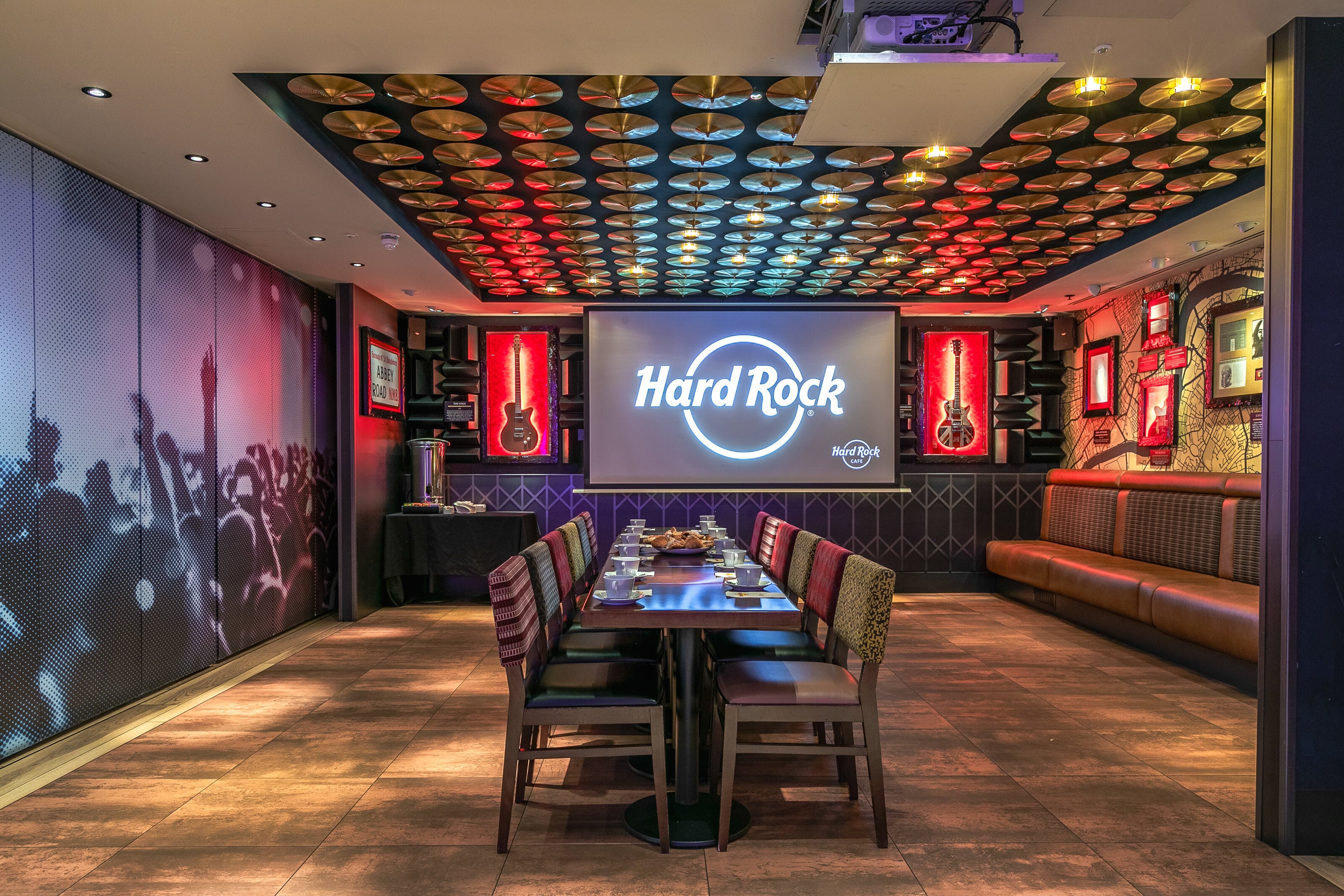 Legends Room at Hard Rock Cafe Piccadilly Circus, vibrant meeting space for corporate events.