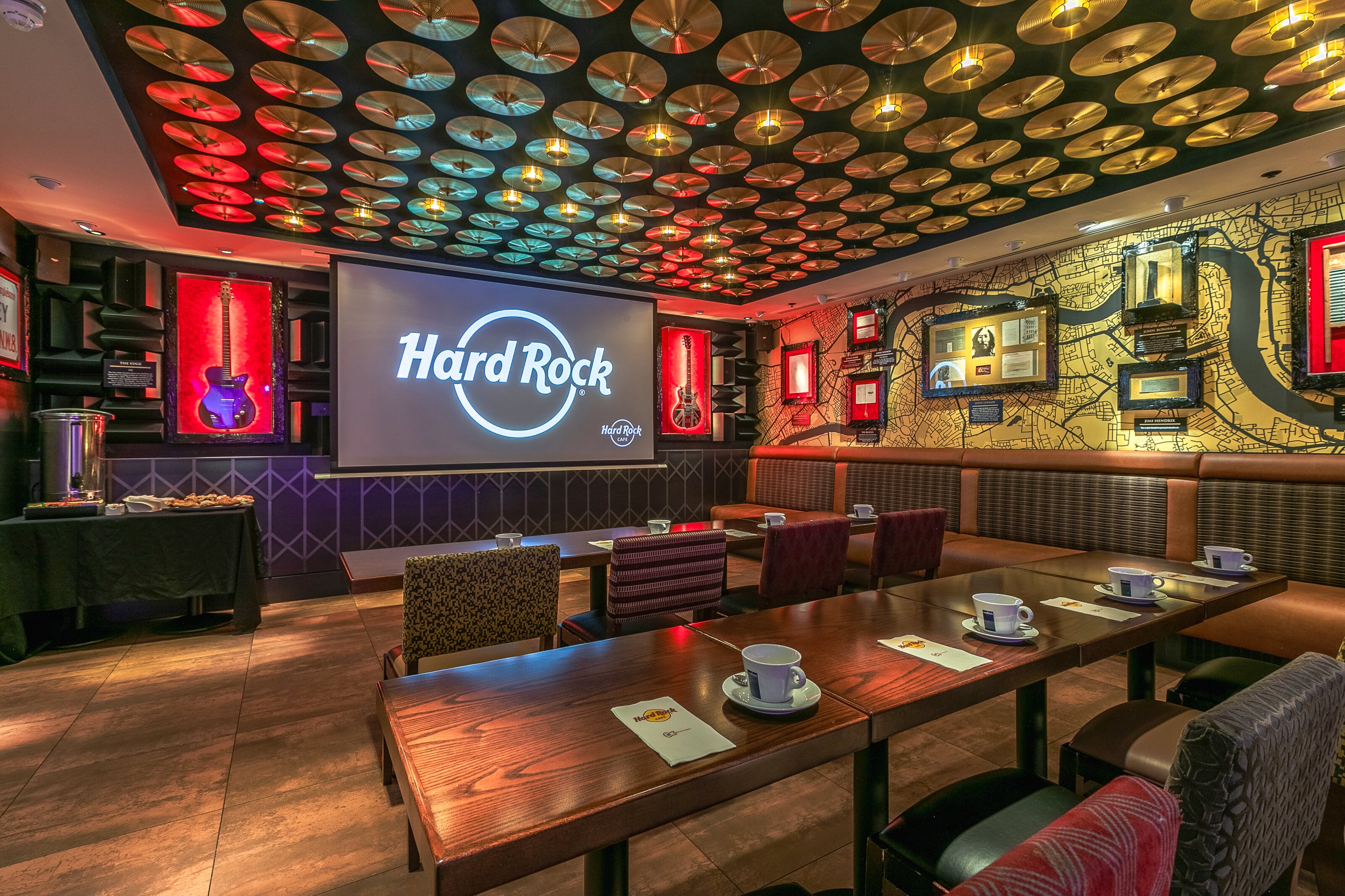 Legends Room at Hard Rock Cafe, vibrant meeting space for corporate events and brainstorming.