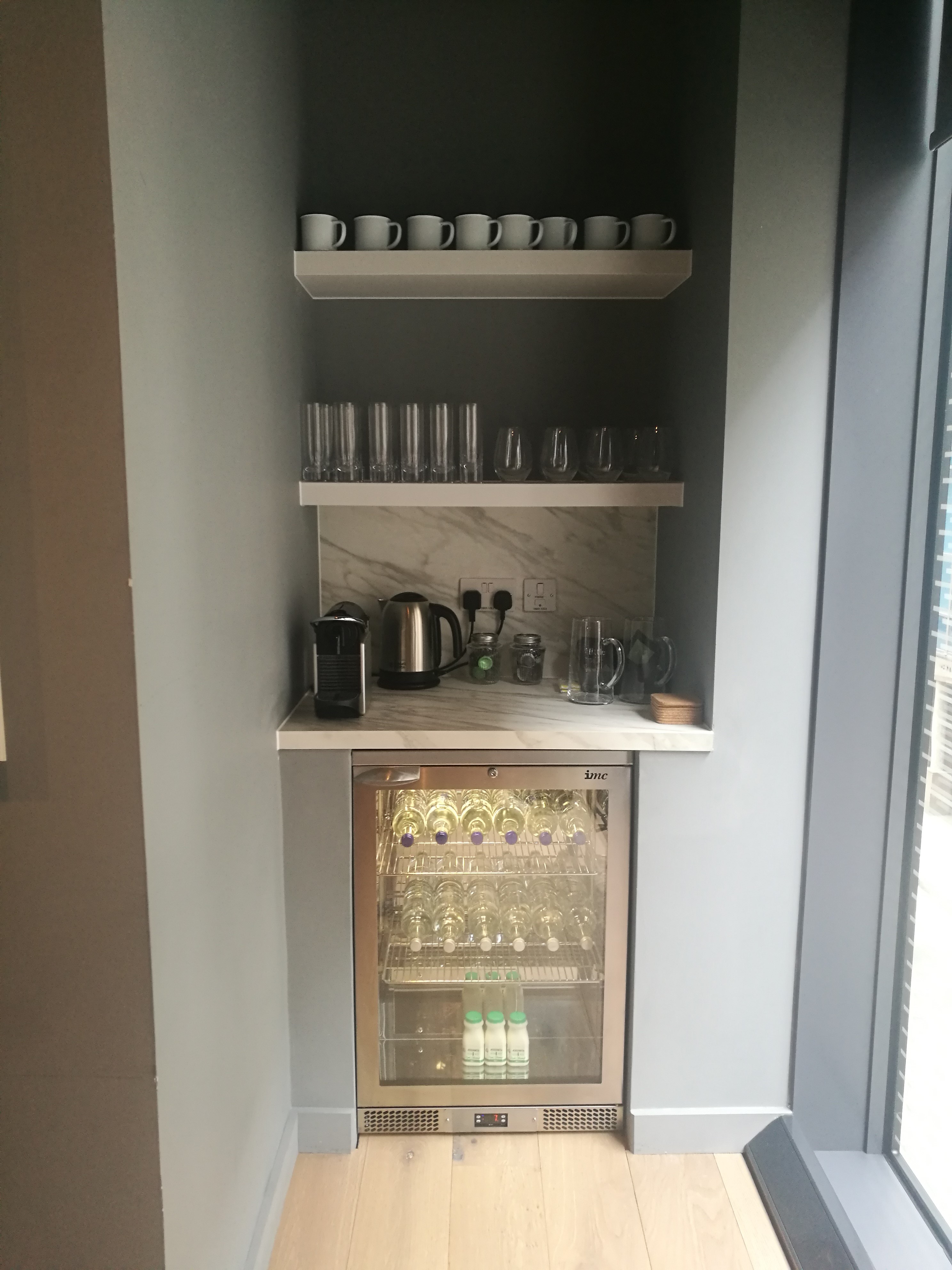 Refreshment station at The Space in Leman Locke for meetings and events.