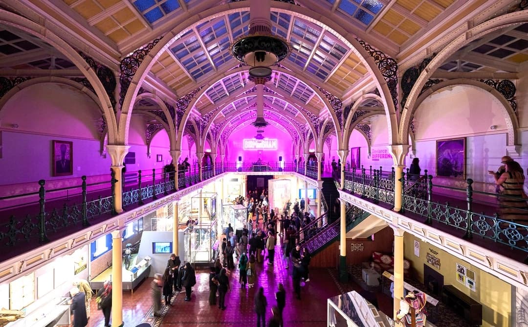 Industrial Gallery Birmingham with purple lighting for exclusive gala and brand activation events.