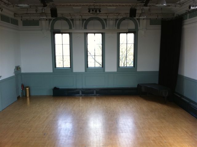 Main Hall at Wac Arts: versatile event space with natural light, ideal for workshops and meetings.