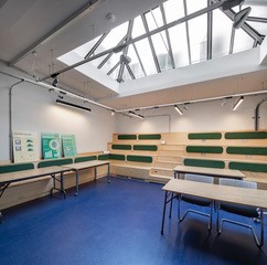 Versatile Training Room B with flexible seating for workshops at 175 St John's Street.