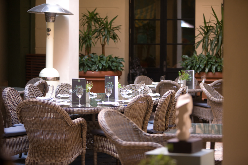 Outdoor dining at Opus One, Hotel du Vin Birmingham, ideal for private events and gatherings.