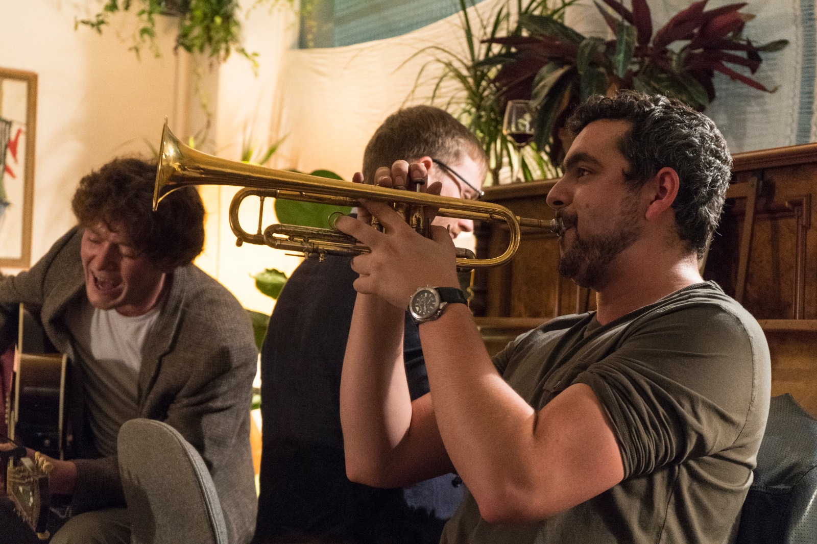 Vibrant live music event in The Little Shop of Wonder's intimate studio setting.