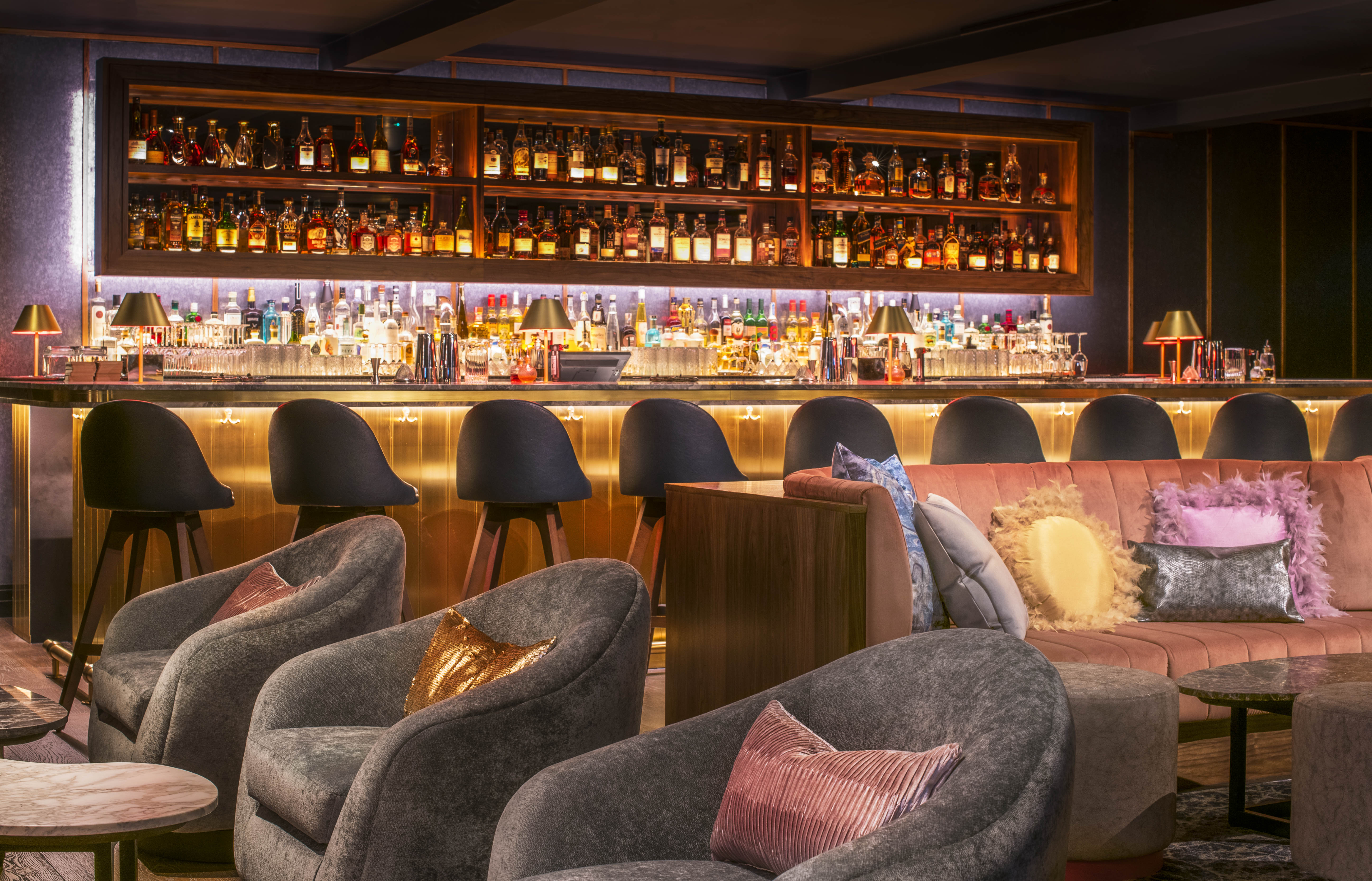Stylish bar area in Nolita Social, ideal for networking events and informal meetings.