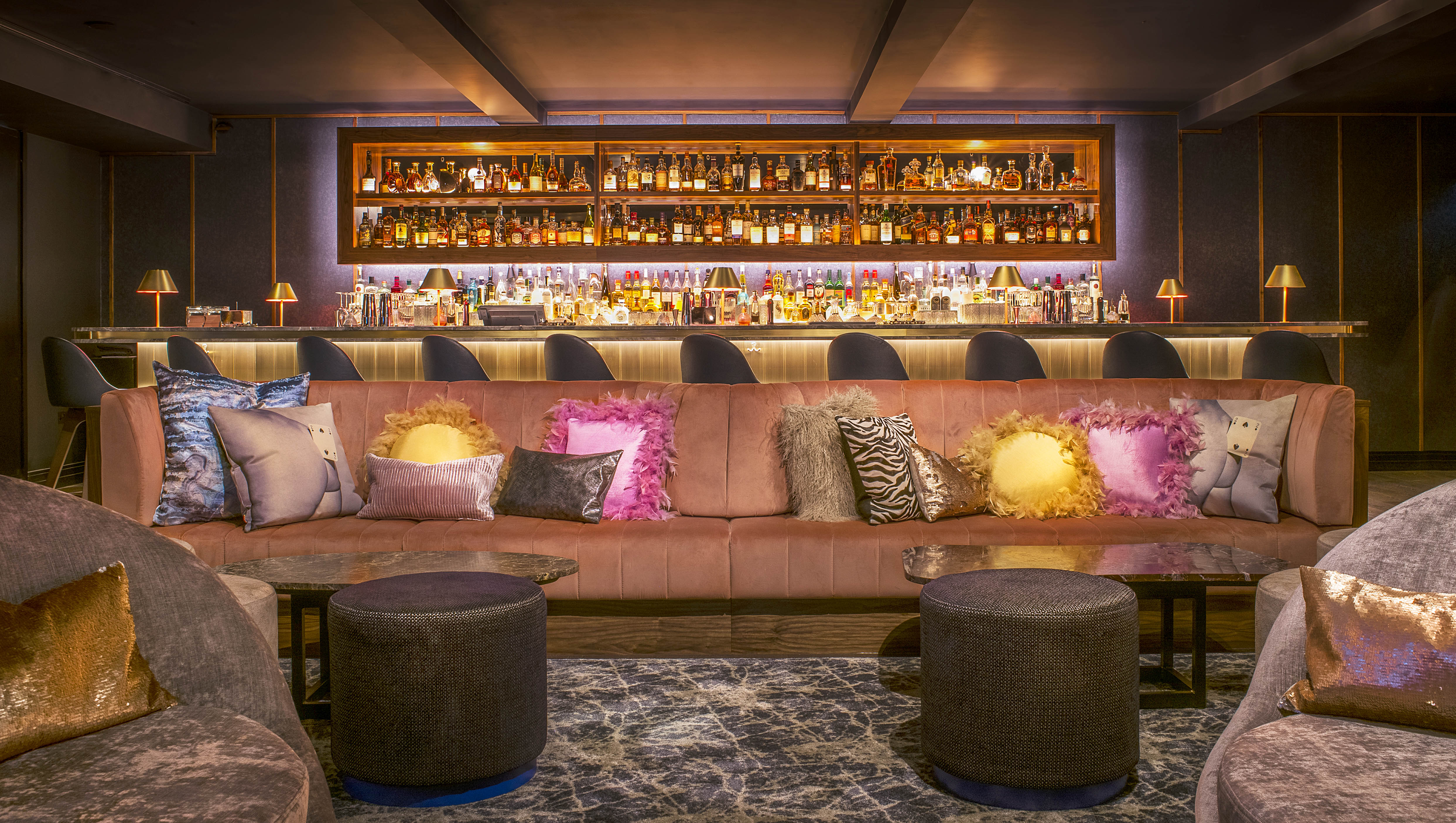 Stylish lounge in Nolita Social, ideal for networking events and cocktail receptions.